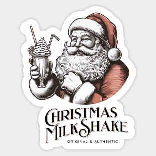 Christmas Print Design of Santa Claus drinking milkshake Sticker